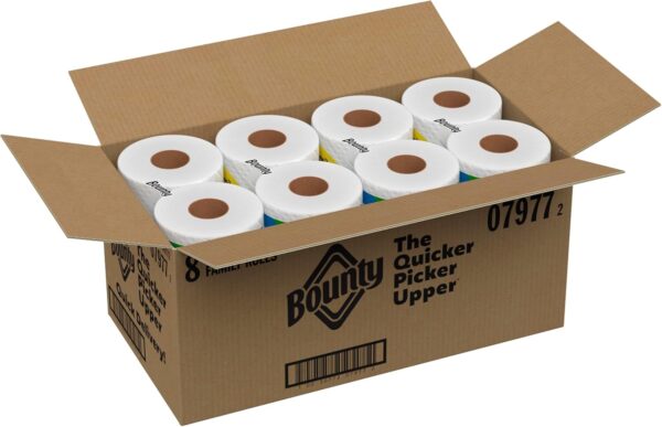 Bounty Quick Size Paper Towels, White, 8 Family Rolls = 20 Regular Rolls - Image 3